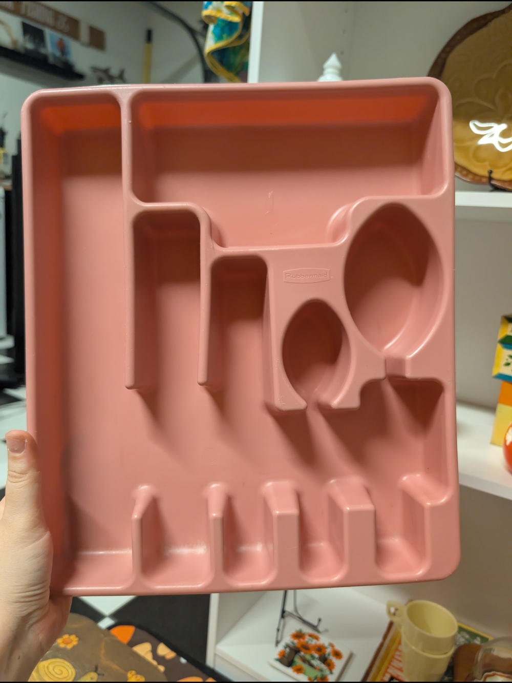 Pink Rubbermaid Vintage Silverware Organizer Tray